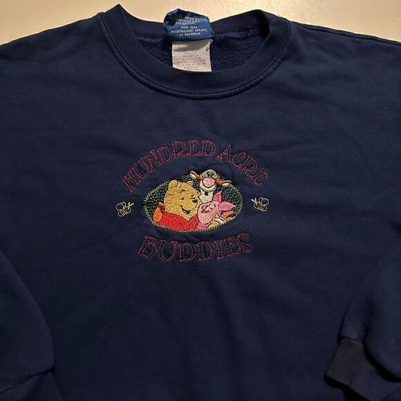 Vintage Disney Pooh Tigger Piglet Buddies Embroidered Sweater Youth Large 10/12 - Picture 2 of 7